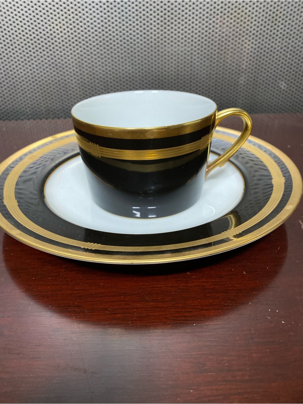 Christian Dior Porcelain Tea Cup and Plate or Saucer Vintage Rare Onyx